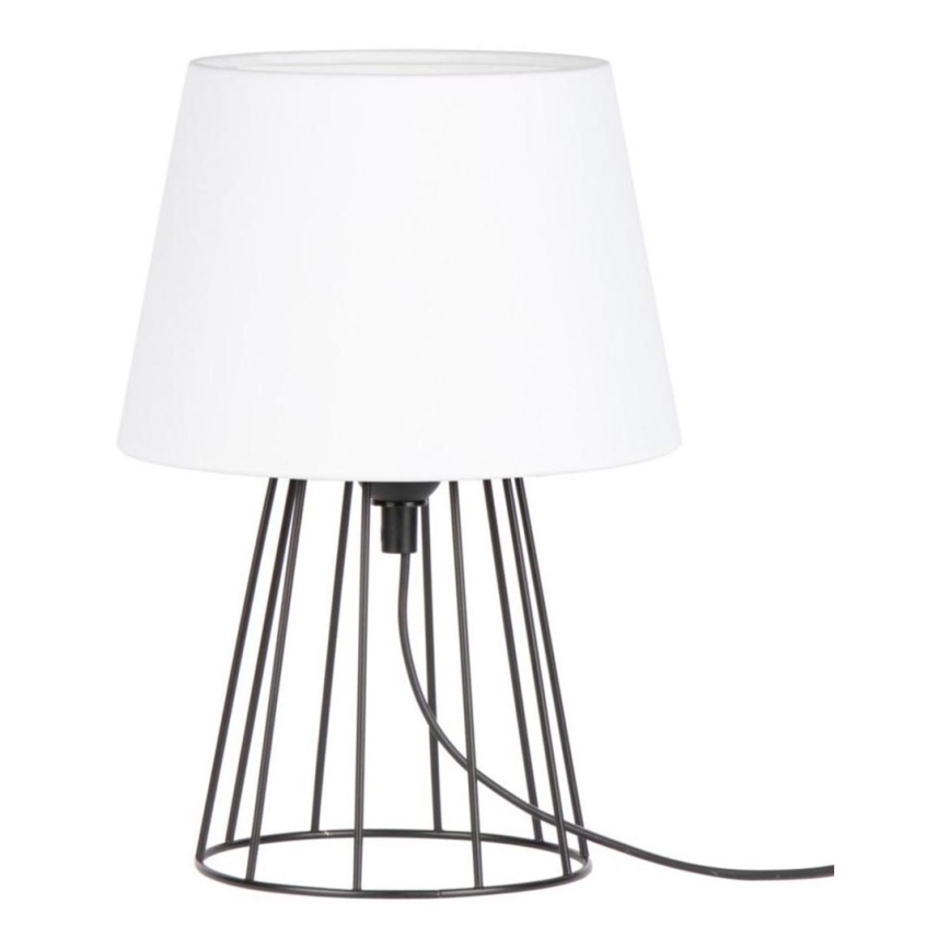 Spot-Light - Candeeiro de mesa MANGOO 1xE27/40W/230V branco/preto - certificado por FSC