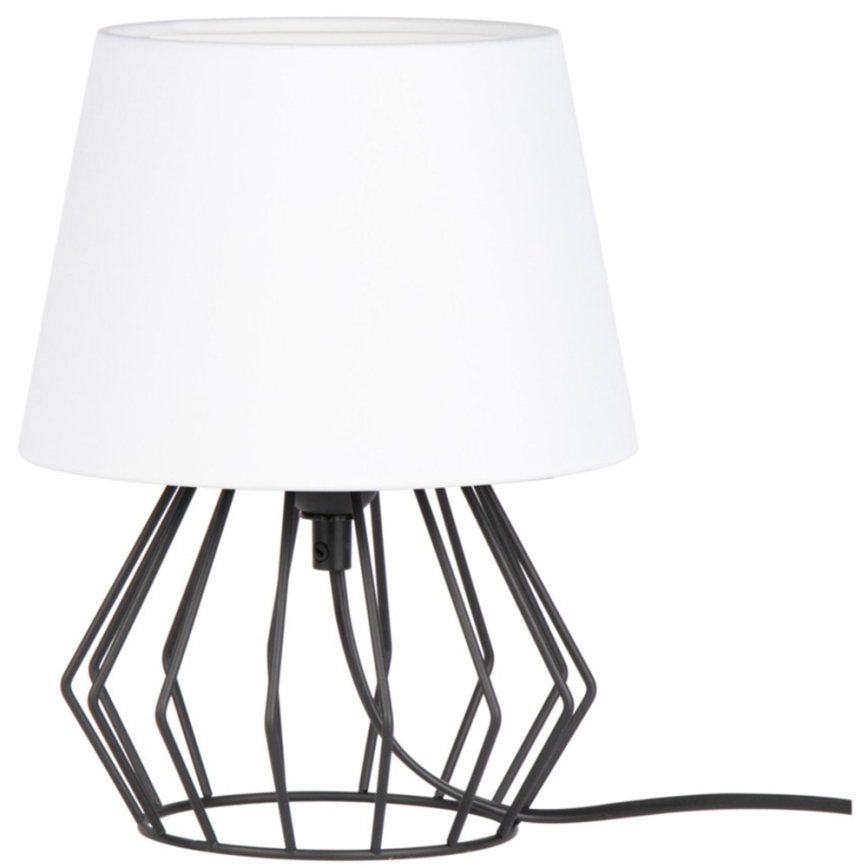 Spot-Light - Candeeiro de mesa MANGOO 1xE27/40W/230V branco/preto - certificado por FSC