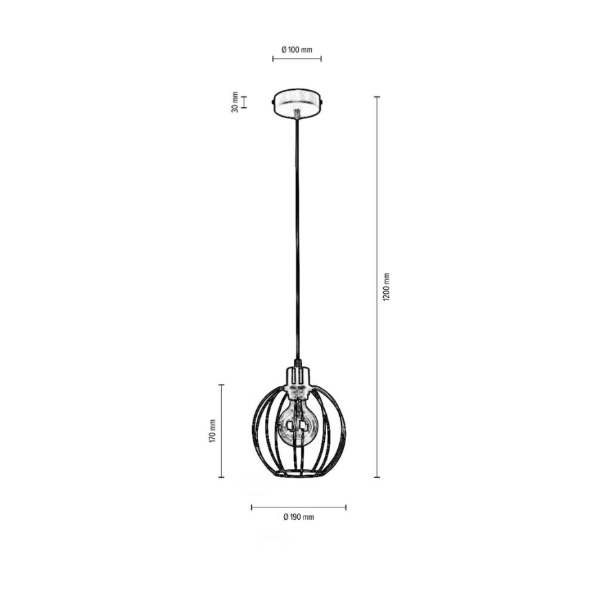 Candeeiro de teto suspenso BERIS 1xE27/60W/230V