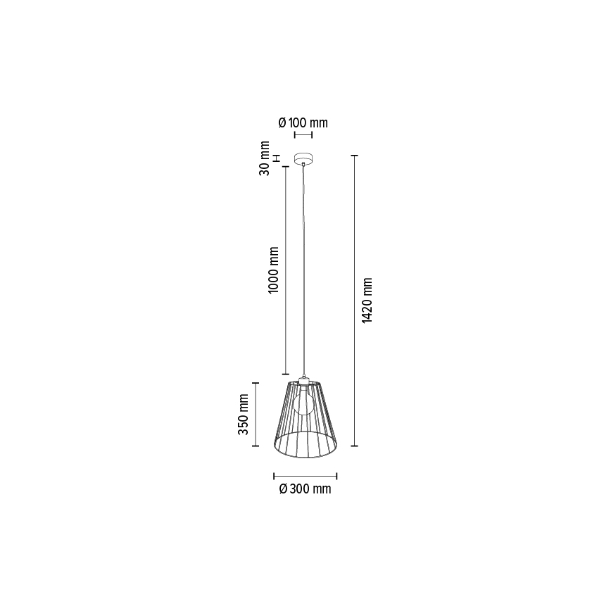 Candelabro suspenso ORAZIO 1xE27/60W/230V carvalho - certificado por FSC