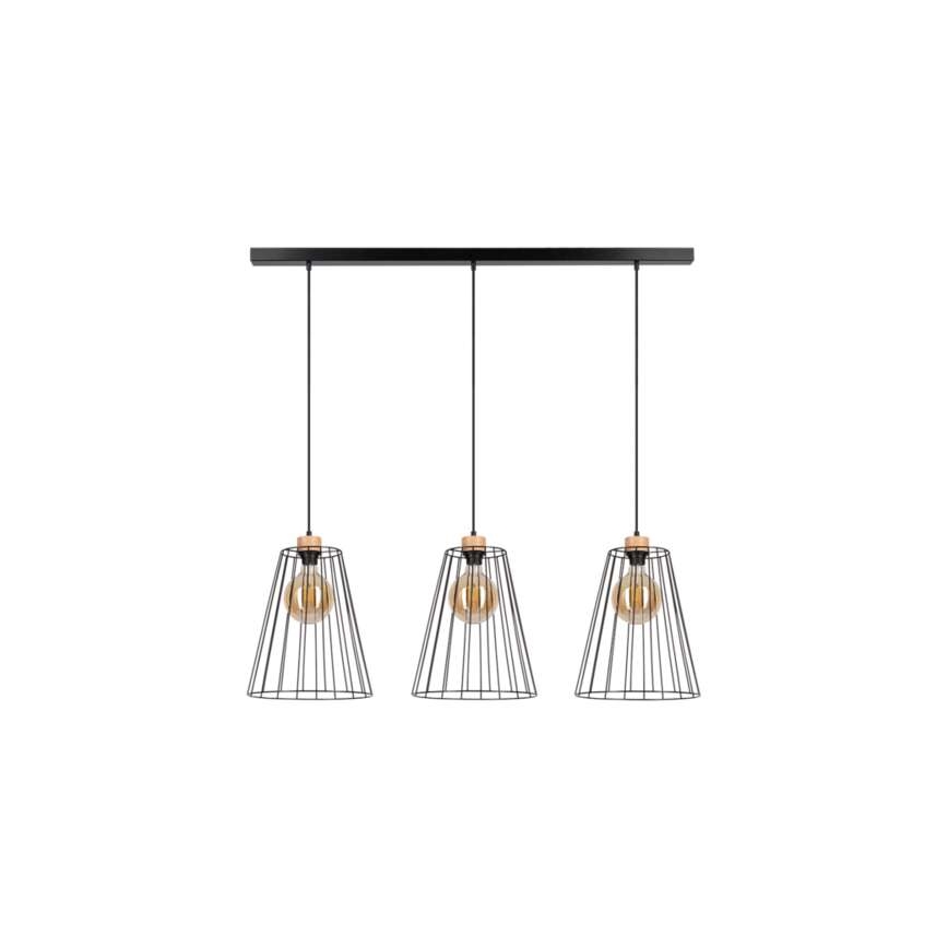 Candelabro suspenso ORAZIO 3xE27/60W/230V pinho - certificado por FSC
