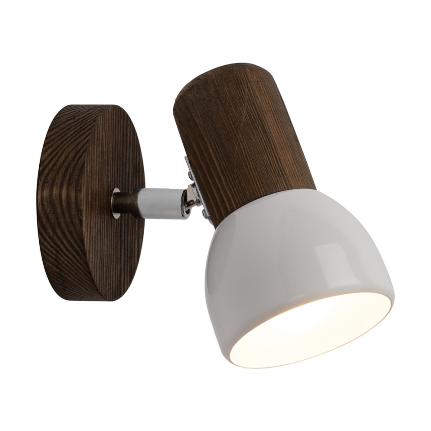 Foco de parede NEL 1xE27/15W/230V pinho - certificado por FSC
