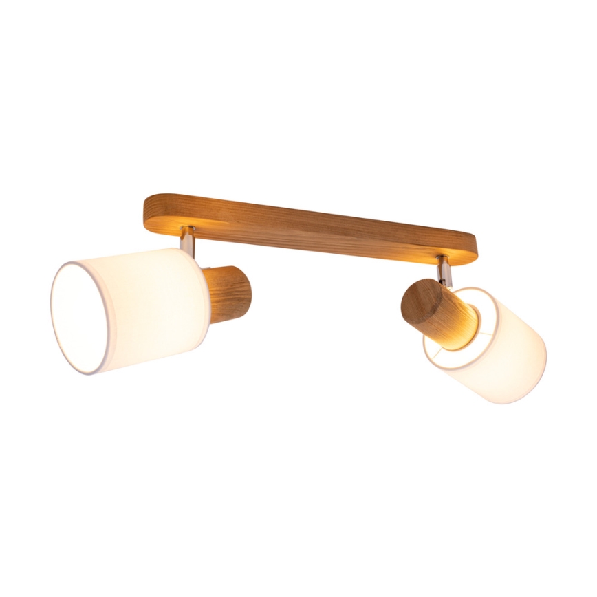 Foco de teto TRENDY 2xE27/15W/230V pinho - certificado por FSC