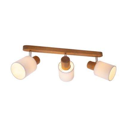 Foco de teto TRENDY 3xE27/15W/230V pinho - certificado por FSC