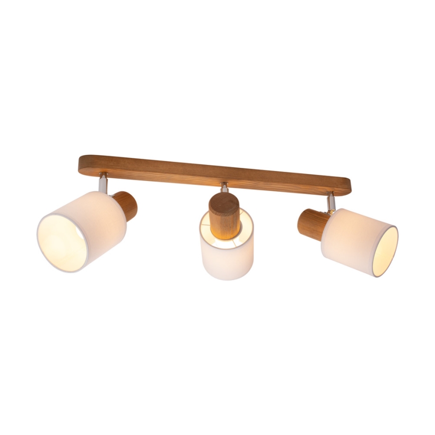 Foco de teto TRENDY 3xE27/15W/230V pinho - certificado por FSC