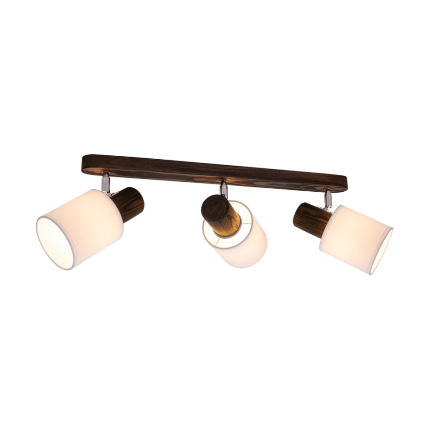 Foco de teto TRENDY 3xE27/15W/230V pinho - certificado por FSC