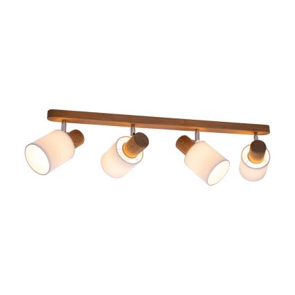Foco de teto TRENDY 4xE27/15W/230V pinho - certificado por FSC