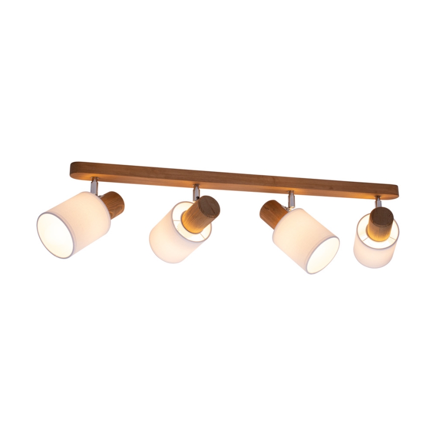 Foco de teto TRENDY 4xE27/15W/230V pinho - certificado por FSC