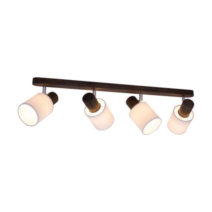 Foco de teto TRENDY 4xE27/15W/230V pinho - certificado por FSC