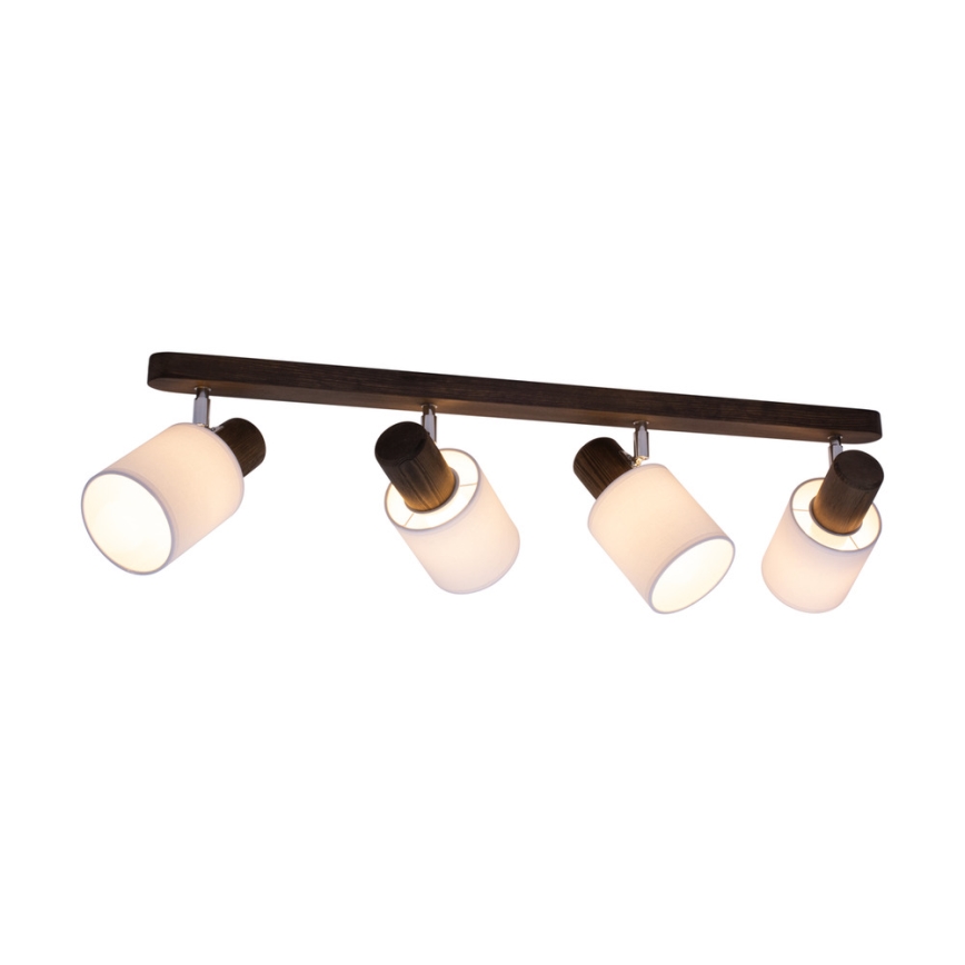 Foco de teto TRENDY 4xE27/15W/230V pinho - certificado por FSC