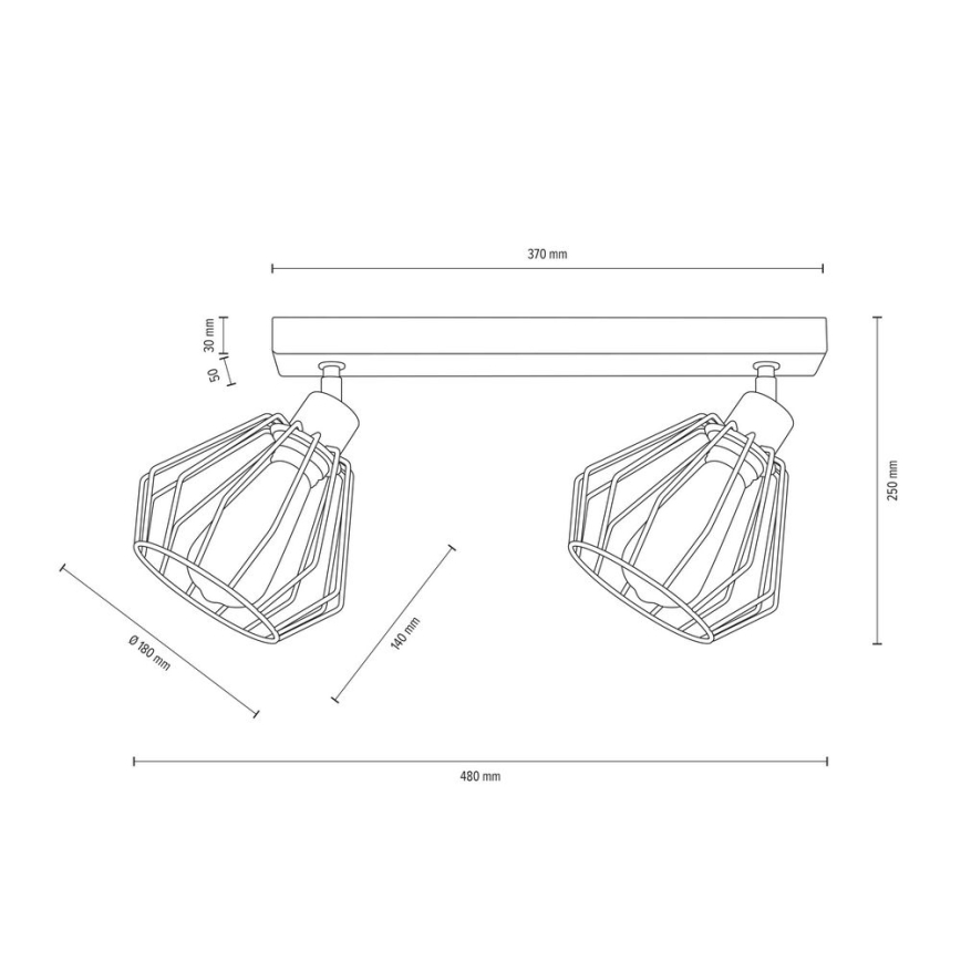 Foco de teto VENTI 2xE27/15W/230V carvalho - certificado por FSC