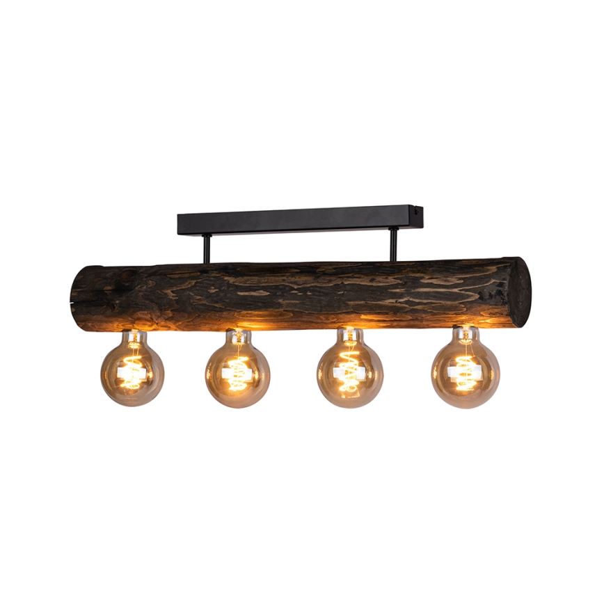 Candelabro montado à superfície TRABO 4xE27/60W/230V pinho - certificado por FSC