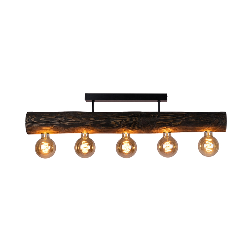 Candelabro montado à superfície TRABO 5xE27/60W/230V pinho - certificado por FSC