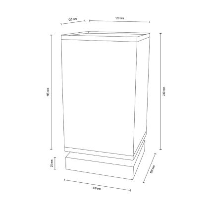 Candeeiro de mesa FIRE 1xE27/25W/230V carvalho/preto - certificado por FSC