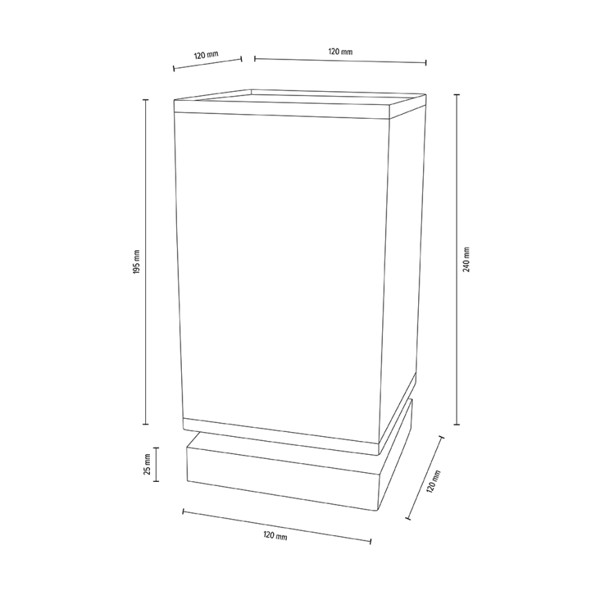 Candeeiro de mesa FIRE 1xE27/25W/230V carvalho/preto - certificado por FSC