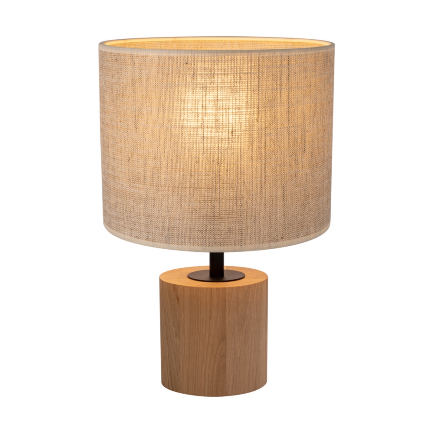 Candeeiro de mesa KRETA 1xE27/25W/230V carvalho/bege - certificado por FSC