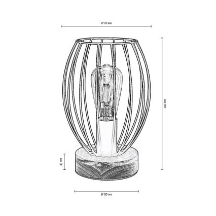 Candeeiro de mesa GUNNAR 1xE27/25W/230V carvalho - certificado por FSC