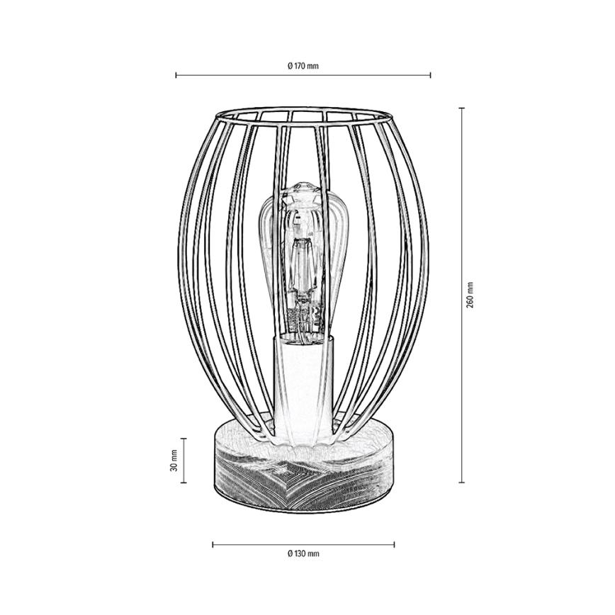 Candeeiro de mesa GUNNAR 1xE27/25W/230V carvalho - certificado por FSC