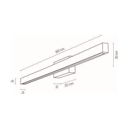 Iluminação de parede para casa de banho LED AQUAVIVA LED/12W/230V 80 cm IP44 carvalho