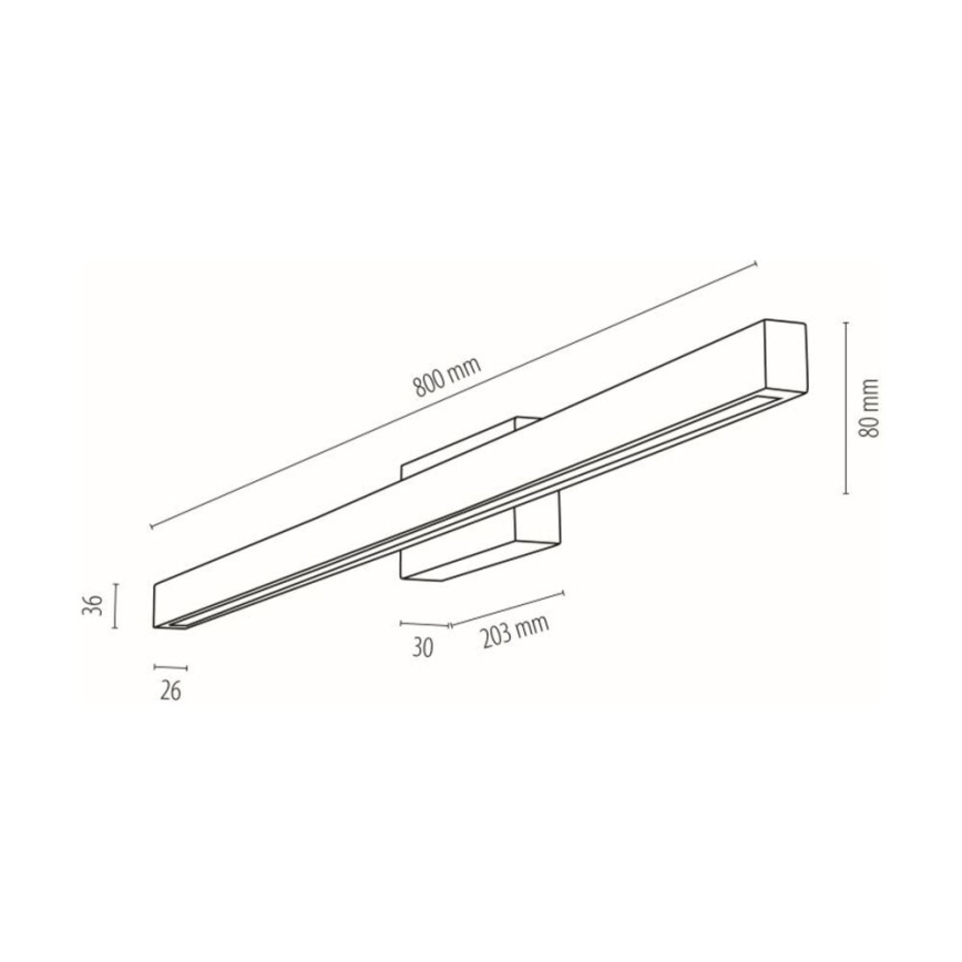 Iluminação de parede para casa de banho LED AQUAVIVA LED/12W/230V 80 cm IP44 carvalho