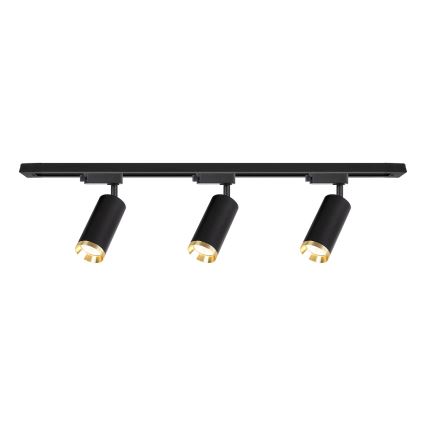 Spot para sistema de trilhos MICA 3xGU10/10W/230V preto/dourado