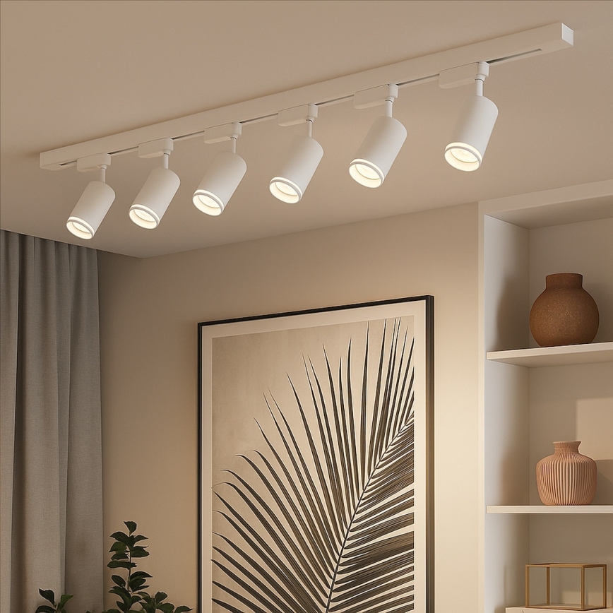 Spot para sistema de trilhos PIPE 6xGU10/10W/230V branco