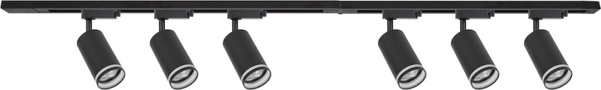 Spot para sistema de trilhos PIPE 6xGU10/10W/230V, preto
