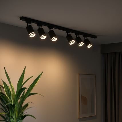 Spot para sistema de trilhos PIPE 6xGU10/10W/230V, preto