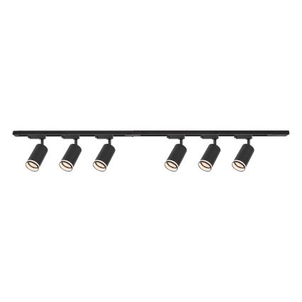 Spot para sistema de trilhos PIPE 6xGU10/10W/230V, preto