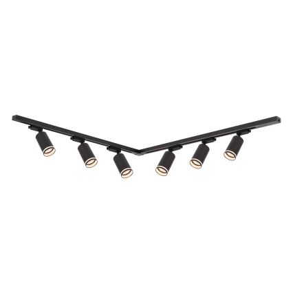 Spot para sistema de trilhos PIPE 6xGU10/10W/230V, preto