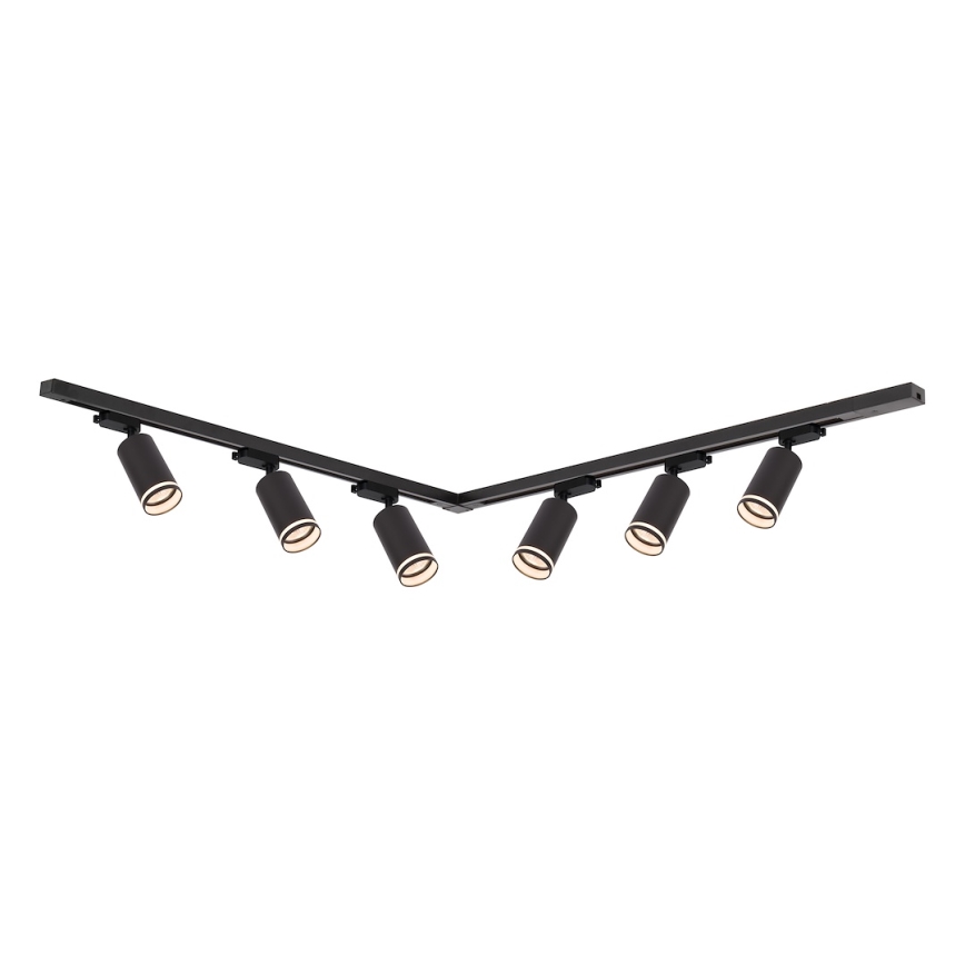 Spot para sistema de trilhos PIPE 6xGU10/10W/230V, preto