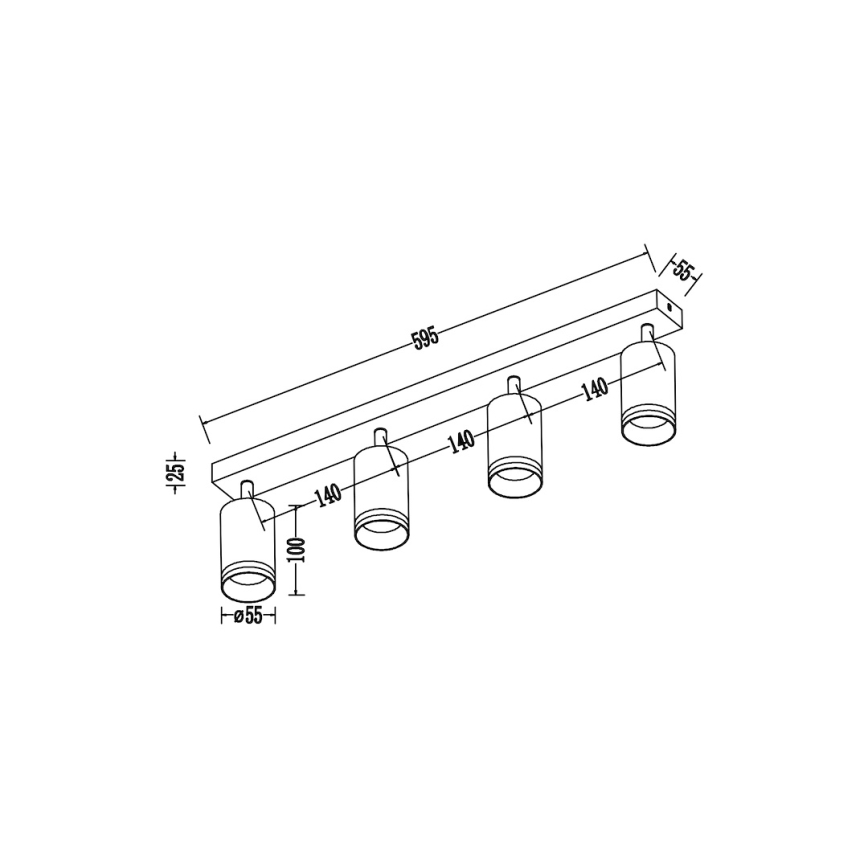Spot PIPE 4xGU10/10W/230V branco