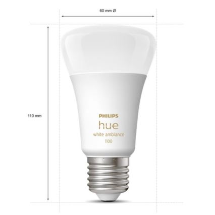 Starter kit Philips Hue White Ambiance 3xE27/11W 2200-6500K + um dispositivo para conectar e comando