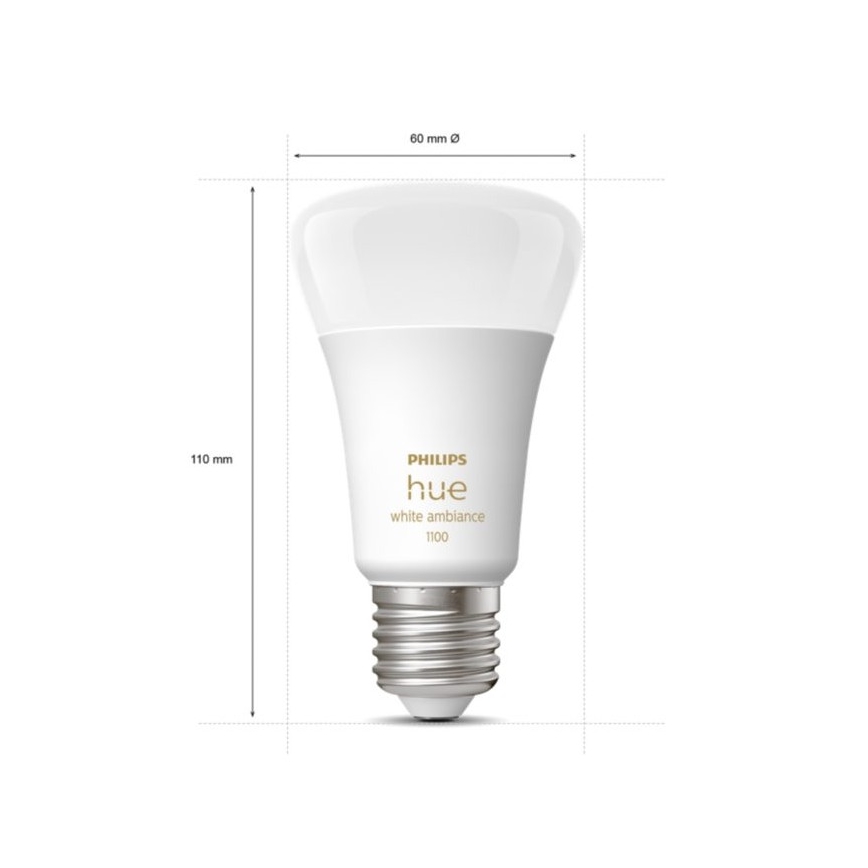 Starter kit Philips Hue White Ambiance 3xE27/11W 2200-6500K + um dispositivo para conectar e comando