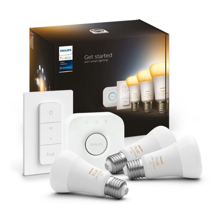 Starter kit Philips Hue White Ambiance 3xE27/11W 2200-6500K + um dispositivo para conectar e comando