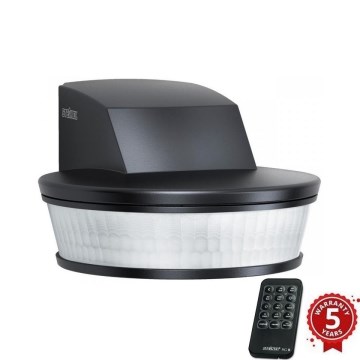 STEINEL 034979 - Sensor de movimento exterior SenslQ S preto IP54 + controlo remoto