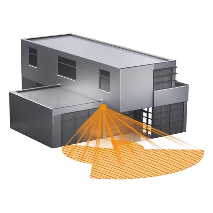 STEINEL 034979 - Sensor de movimento exterior SenslQ S preto IP54 + controlo remoto