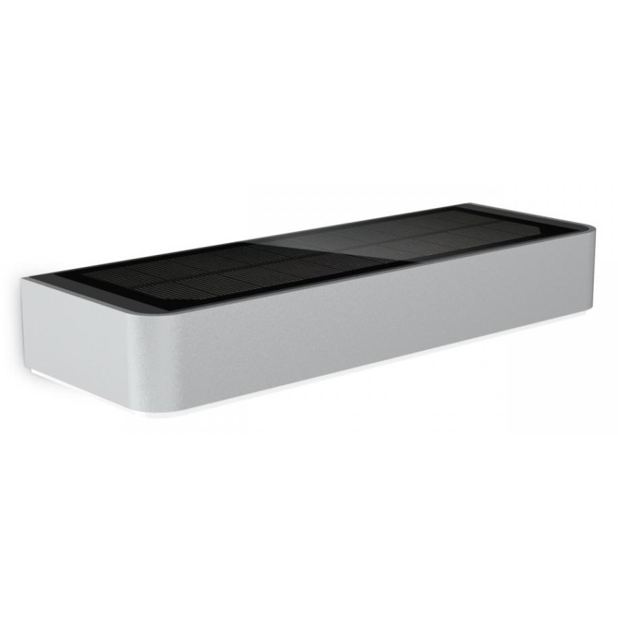 Steinel 052652- Iluminação solar LED com sensor XSolar SOL-O LED/1,5W 2x2000mAh IP44 prateada
