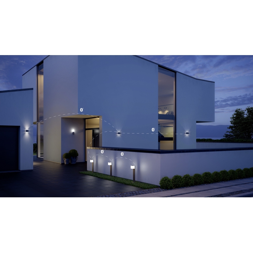 Steinel 055486 - Iluminação para poste exterior LED com sensor CUBO LED/9,5W/230V IP44 prateado