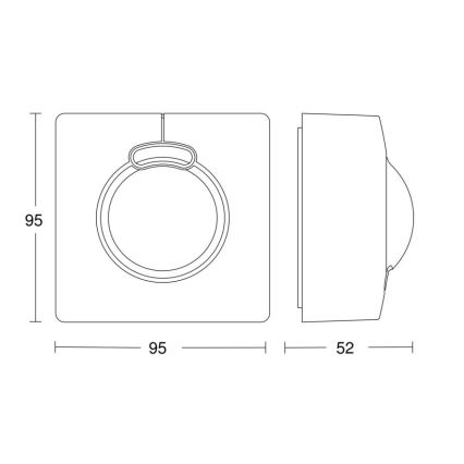 Steinel 057312 - Sensor de movimento HF 3360 DALI-2 IP54 branco quadrado