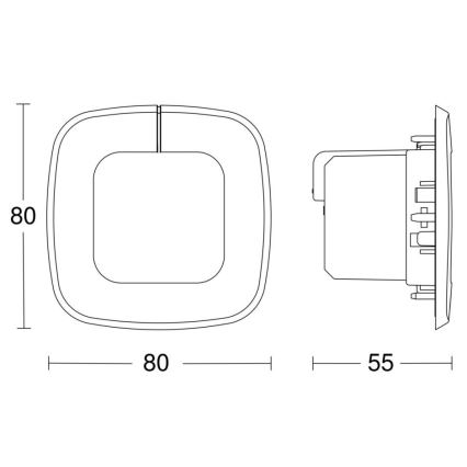 Steinel 057510 - Detetor de presença IR Quattro SLIM XS 4m DALI-2 branco