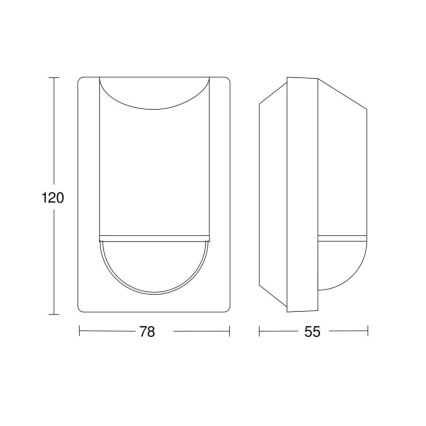 Steinel 057664 - Sensor de infravermelhos para exterior IS 2180-2 230V IP54 antracite