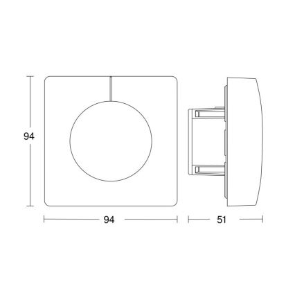 Steinel 058326 - Sensor de luminosidade Dual V3 KNX branco quadrado