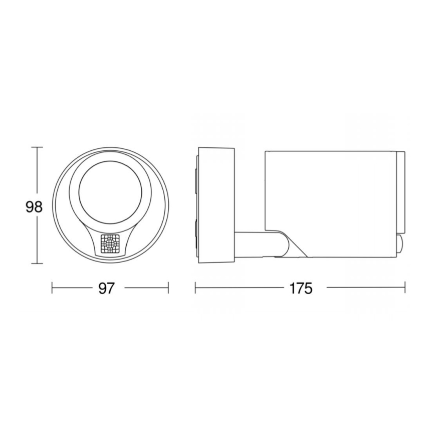 STEINEL 058630 - Iluminação de parede exterior LED com sensor SPOT ONE 1xGU10/7W/230V IP44