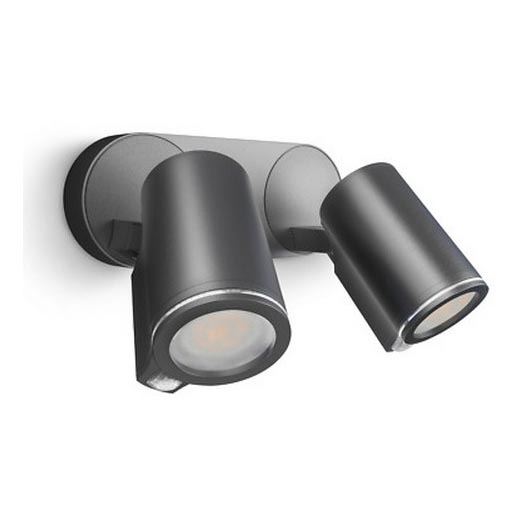 Steinel 058647 - Iluminação exterior com sensor SPOT DUO 2xGU10/7,5W/230V IP44