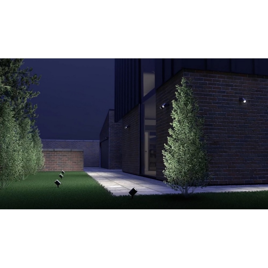 Steinel 058647 - Iluminação exterior com sensor SPOT DUO 2xGU10/7,5W/230V IP44