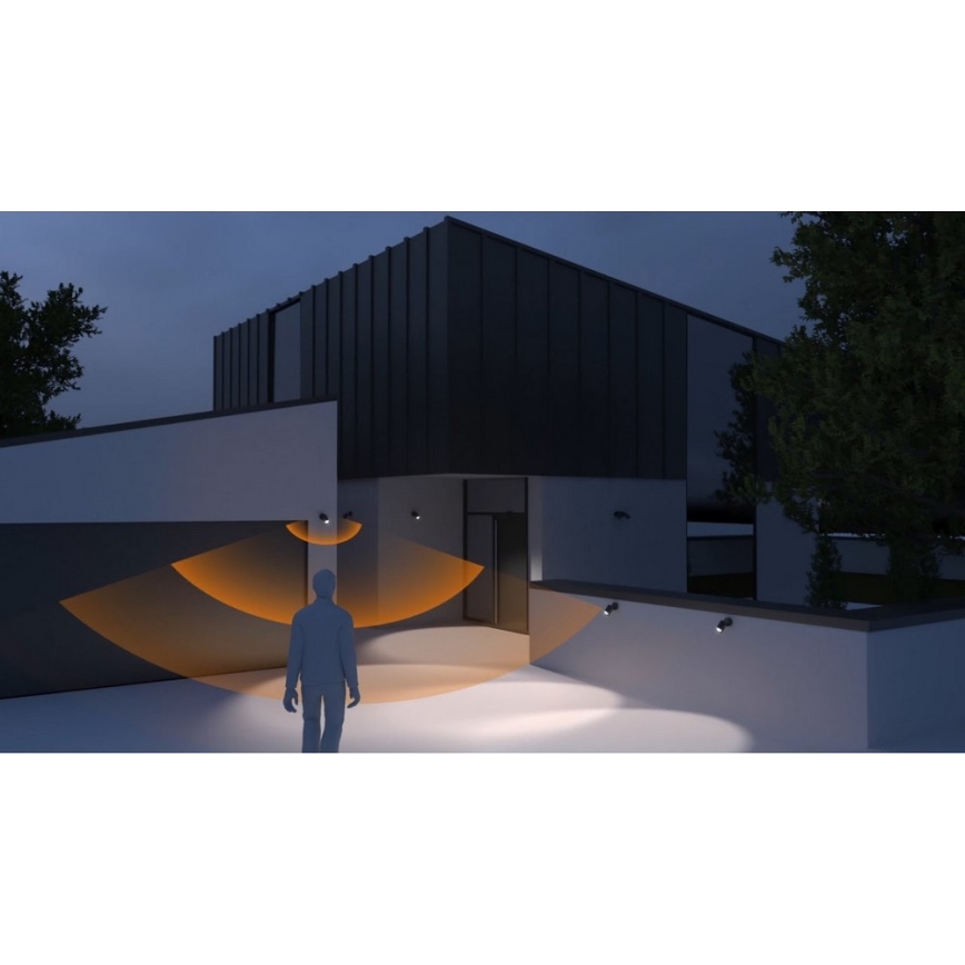 Steinel 058647 - Iluminação exterior com sensor SPOT DUO 2xGU10/7,5W/230V IP44