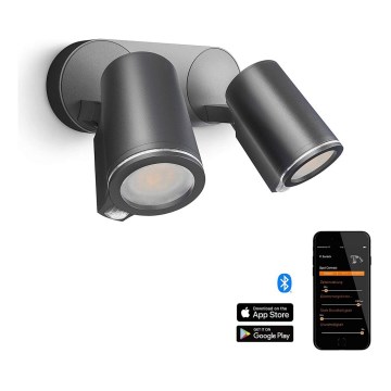 STEINEL 058654 - Iluminação de parede exterior LED com sensor SPOT DUO 2xGU10/7,5W/230V IP44