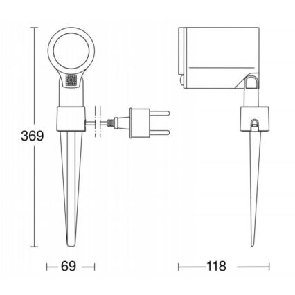 STEINEL 058685 – Candeeiro exterior LED com sensor SPOT GARDEN 1×GU10/7W/230V IP44