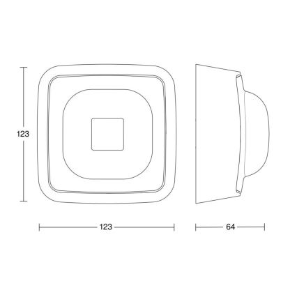Steinel 064327 - Detetor de presença IR Quattro HD-2 24m COM1 IP54 branco
